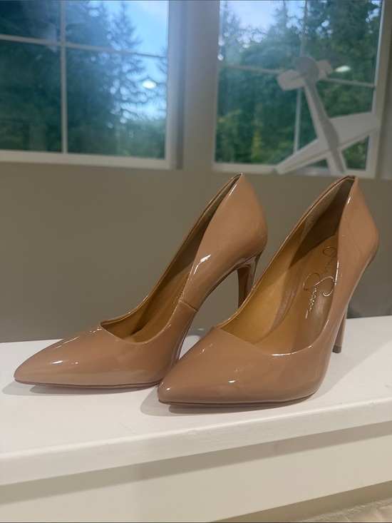 Jessica Simpson Shoes - Jessica Simpson Nude Patent Pointed Toe Pumps - Blush Patent
